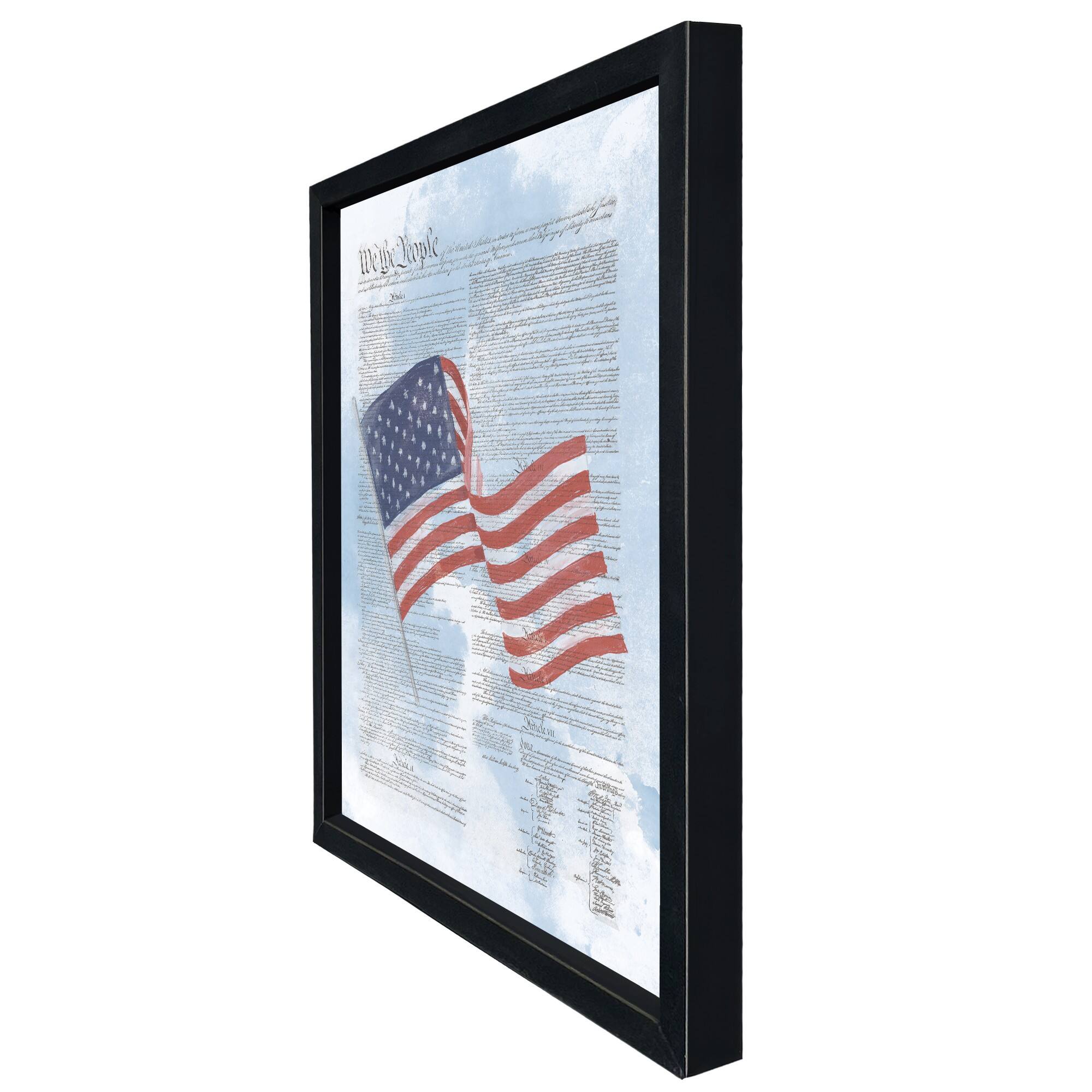 24" Flag Constitution Framed Print